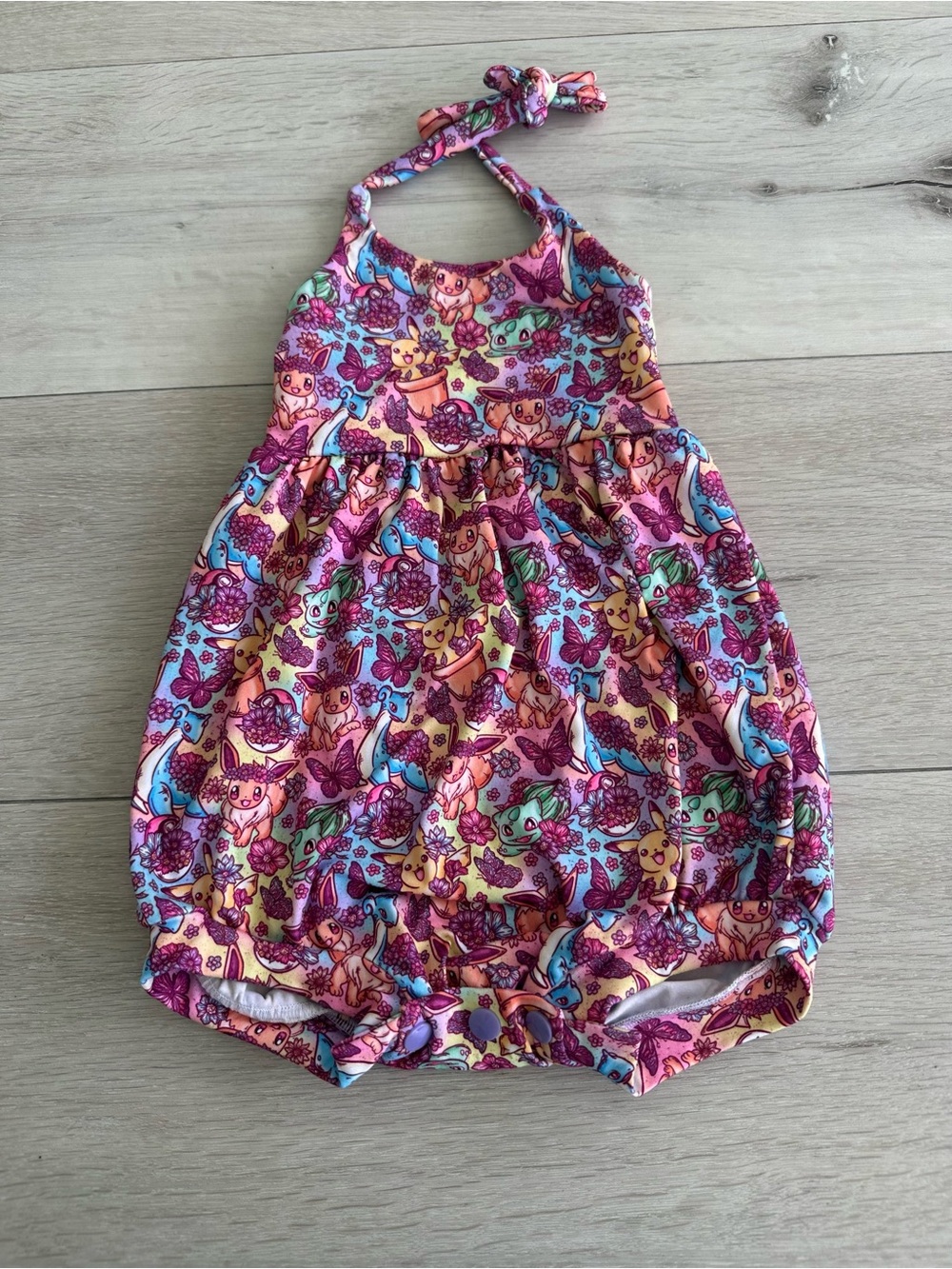 DJ and Company Apparel Pokemon Halter Bubble Romper Purple/Pink 6-9 Month NWOT